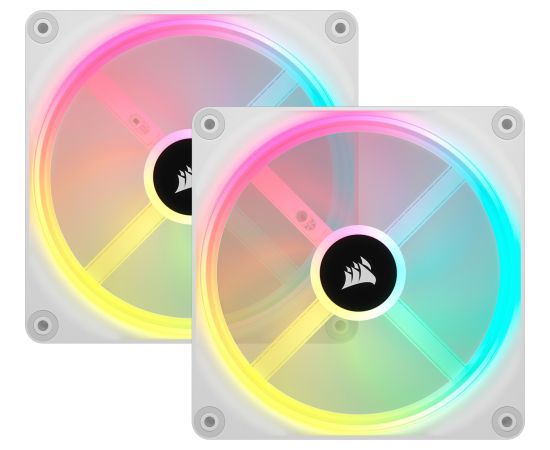 Corsair iCUE LINK QX140 RGB 140mm PWM Fan Case Fan (White, Starter Kit) Korpusu dzesēšana