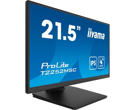 iiyama ProLite T2252MSC-B2, LED monitor - 21.5 - black (matt), touch, FHD, HDMI