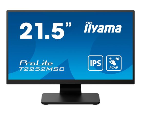 iiyama ProLite T2252MSC-B2, LED monitor - 21.5 - black (matt), touch, FHD, HDMI