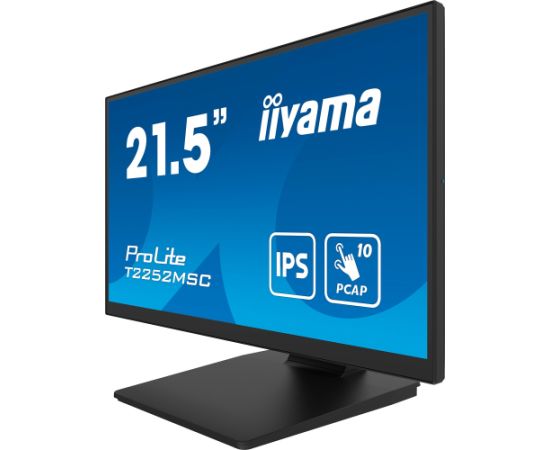 iiyama ProLite T2252MSC-B2, LED monitor - 21.5 - black (matt), touch, FHD, HDMI