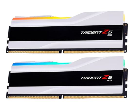G.Skill DDR5 - 96GB - 6400 - CL - 32 (2x 48 GB) dual kit, RAM (white, F5-6400J3239F48GX2-TZ5RW, Trident Z5 RGB, INTEL XMP)