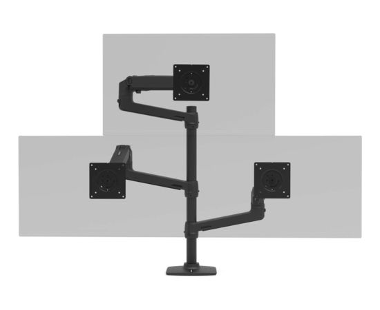 Ergotron LX Dual Monitor Arm, monitor mount (black)