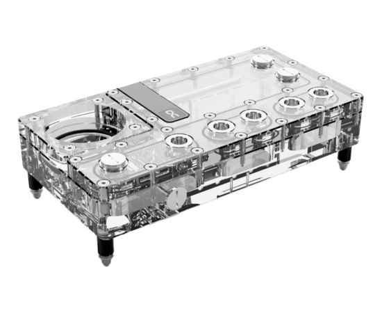 Alphacool Core Distro Plate 240 right VPP/D5, distributor (transparent/silver, integrated reservoir)