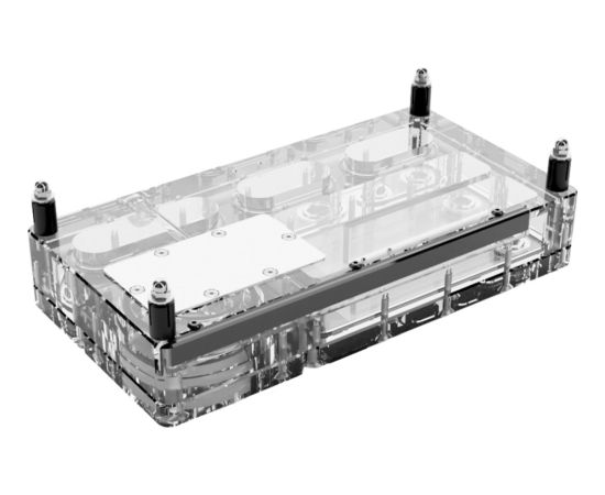 Alphacool Core Distro Plate 240 right VPP/D5, distributor (transparent/silver, integrated reservoir)