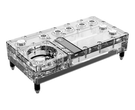 Alphacool Core Distro Plate 240 links VPP/D5, distributor (transparent/silver, integrated reservoir)