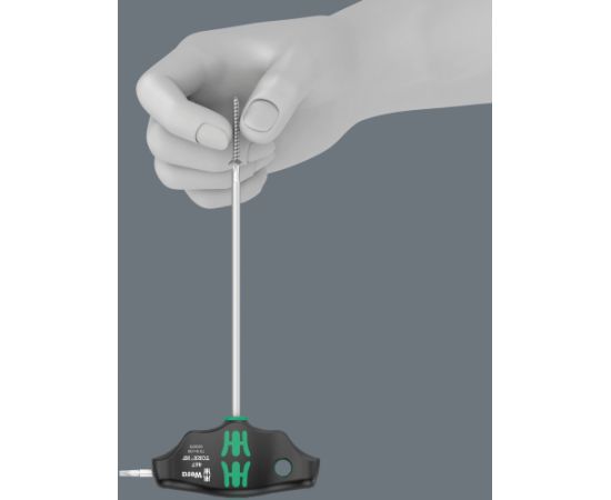 Wera 467/7 TORX HF set 2 T-handle screwdrivers + rack, 7 pieces (black/green, with holding function)