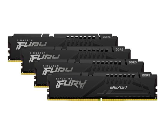 Kingston FURY DDR5 - 128GB -5200 - CL - 40 (4x 32 GB) Quad-Kit, RAM (black, KF552C40BBK4-128, Fury Beast, INTEL XMP)