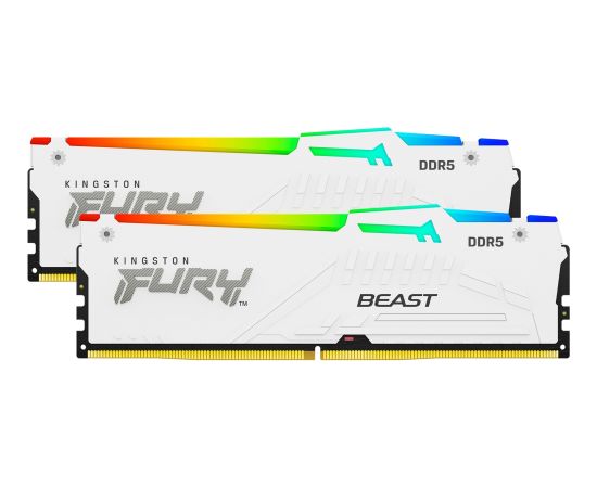 Kingston FURY DDR5 - 64GB -6000 - CL - 36 (2x 32 GB) dual kit, RAM (white, KF560C36BWEAK2-64, Beast RGB, INTEL XMP, AMD EXPO)