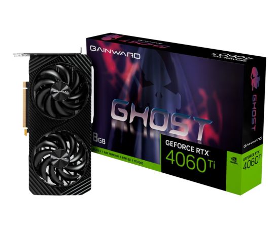 Gainward GeForce RTX 4060 Ti Ghost 8GB, graphics card (DLSS 3, 3x DisplayPort, 1x HDMI 2.1) Видеокарты