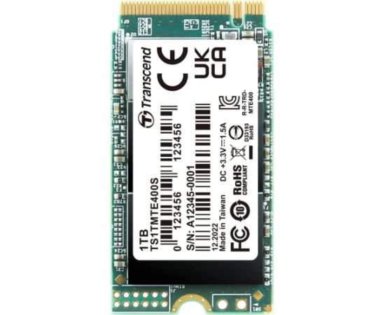 Transcend MTE400S 1 TB, SSD (PCIe 3.0 X4, NVME, M.2 2242)