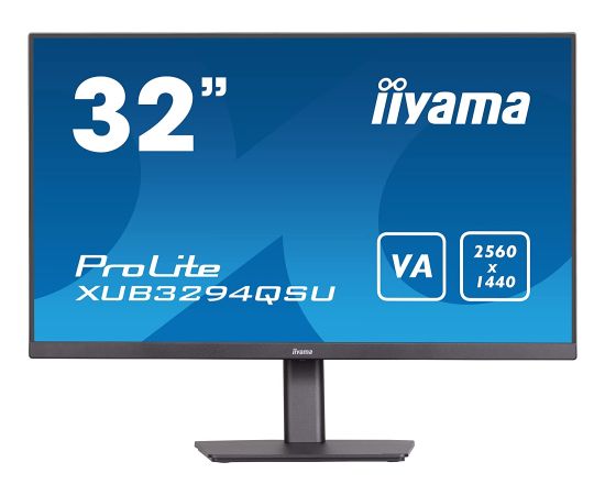 iiyama XUB3294QSU-B1, LED monitor (80 cm (31.5 inches), black, WQHD, HDMI, DisplayPort, Pivot, USB)