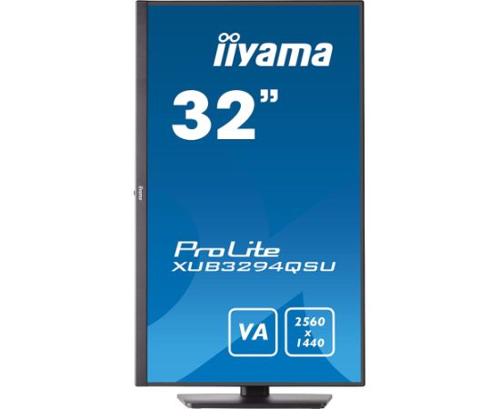 iiyama XUB3294QSU-B1, LED monitor (80 cm (31.5 inches), black, WQHD, HDMI, DisplayPort, Pivot, USB)