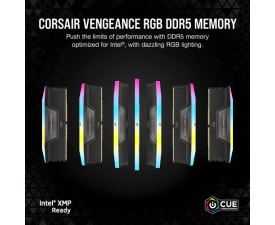 Corsair 64 GB DDR5-6600 Kit, memory (black, CMH64GX5M4B6600C32, Vengeance RGB, XMP)