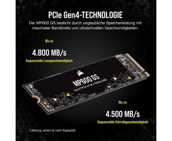 Corsair MP600 GS 1 TB, SSD (black, PCIe 4.0 x4, NVMe 1.4, M.2 2280)