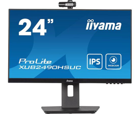 iiyama XUB2490HSUC-B5, LED monitor (61 cm (24 inch), black, FullHD, webcam, IPS, 60 Hz)