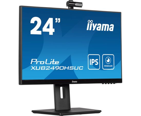iiyama XUB2490HSUC-B5, LED monitor (61 cm (24 inch), black, FullHD, webcam, IPS, 60 Hz)