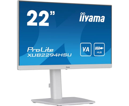 iiyama ProLite XUB2294HSU-W2, LED monitor (55 cm (21 inches), white, Full HD, 75 Hz, AMD Free-Sync)