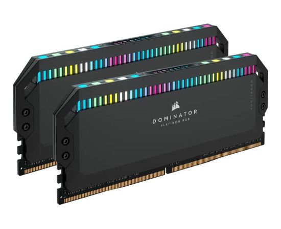 Corsair DDR5 64GB - 6000 - CL - 38 - Dual-Kit - DIMM - CMT64GX5M2B6000C40, Dominator Platinum RGB, XMP, black