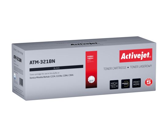 Activejet ATM-321BN toner for Konica Minolta printer; Konica Minolta TN321K replacement; Supreme; 27000 pages; black