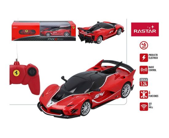 Rastar Radiovadāmā mašīna Ferrari FXX K EVO 1:24 6 virz. , baterijas, 6+ CB46359