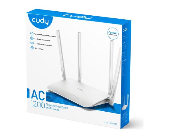 Cudy WR1300 wireless router Gigabit Ethernet Dual-band (2.4 GHz / 5 GHz) White