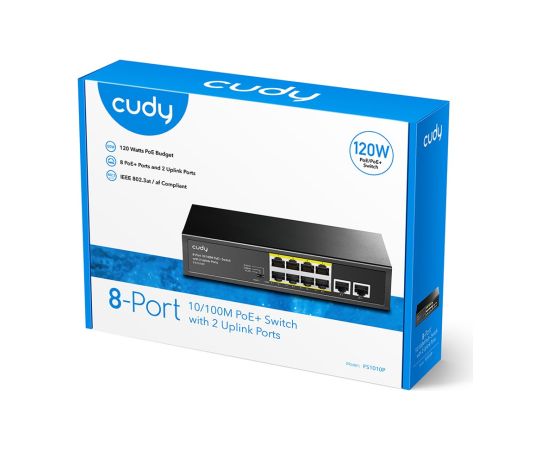 Cudy FS1010P network switch Fast Ethernet (10/100) Power over Ethernet (PoE) Black