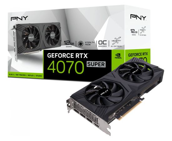 Pny Technologies PNY GeForce RTX 4070 SUPER Verto OC Dual Fan 12GB GDDR6X (VCG4070S12DFXPB1-O)