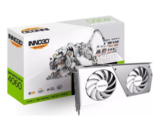 INNO3D GeForce RTX 4060 Twin X2 OC White 8GB GDDR6 128-bit HDMI 3x DP