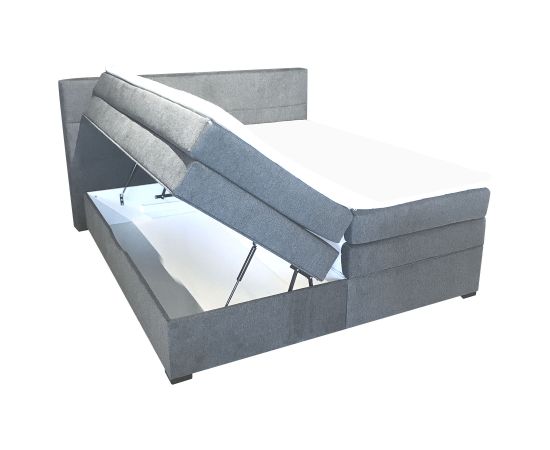 Kontinentālā gulta TENNESSI STORAGE 180x200cm, pelēks Gultas ar veļas kasti