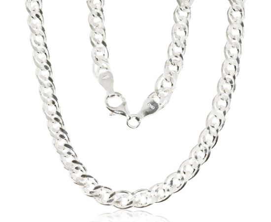 Серебряная цепочка Мона-лиза 6 мм, алмазная обработка граней #2400106, Серебро 925°, длина: 55 см, 26.9 гр.