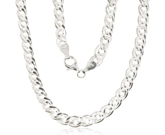 Sudraba ķēdīte Mona Liza 6 mm, dimantu apstrādājums #2400106, Sudrabs 925°, garums: 55 cm, 27.1 gr.
