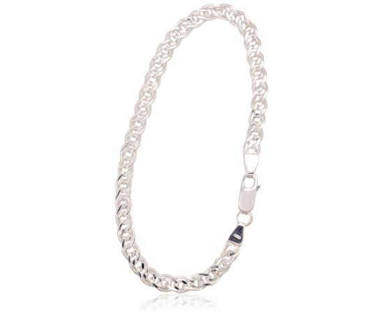 Серебряная цепочка Мона-лиза 4,9 мм, алмазная обработка граней #2400062-bracelet, Серебро 925°, длина: 18 см, 6 гр.