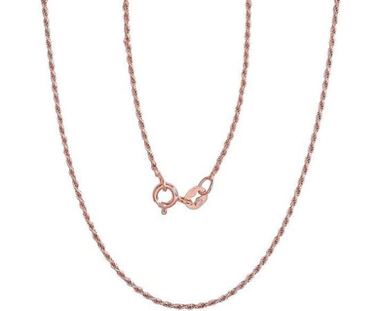 Sudraba ķēdīte Tauvas (Rope) 1,1 mm #2400057(PAu-R), Sudrabs 925°, sarkanais zelts (pārklājums), garums: 40 cm, 2.2 gr.