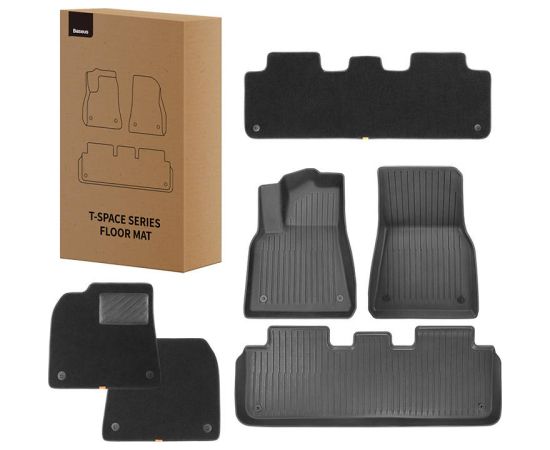 6-Piece Floor Mat for Tesla Baseus T-Space Series (black)