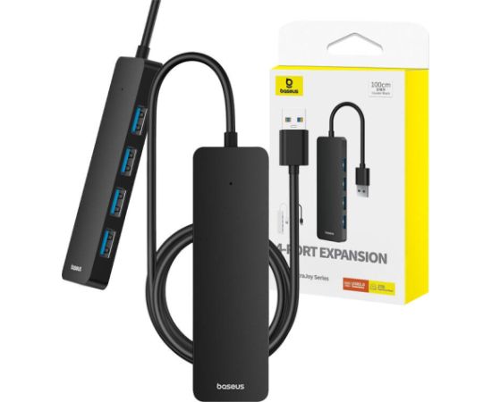4in1 Hub Baseus  UltraJoy Lite USB-A to USB 3.0 1m (black)