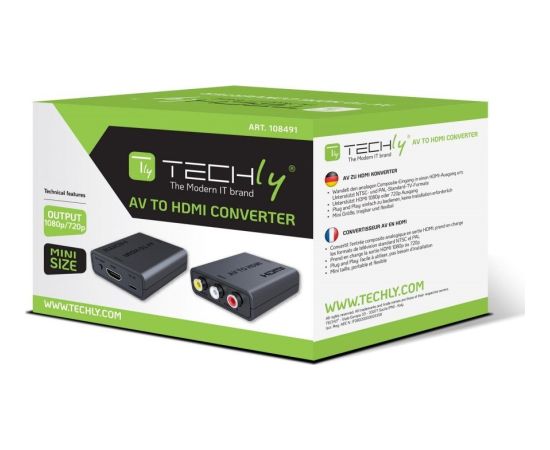 Techly AV 3xRCA to HDMI Full HD Konverter Adapteri