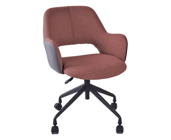 Task chair KENO with castors, dark pink/grey