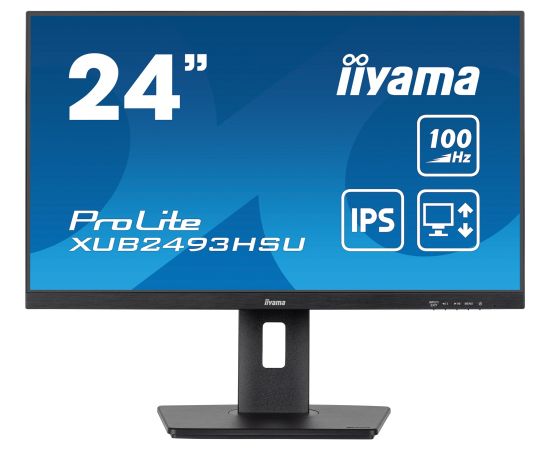 iiyama PROLITE XUB2493HSU-B6, LED monitor - 24 - black (matt), FullHD, AMD Free-Sync, IPS, 100Hz panel