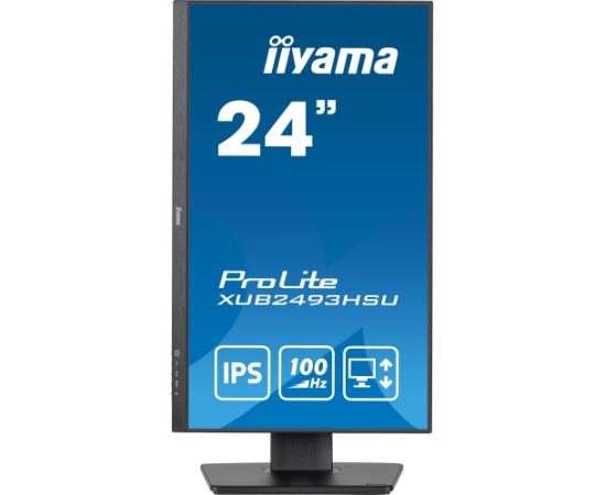 iiyama PROLITE XUB2493HSU-B6, LED monitor - 24 - black (matt), FullHD, AMD Free-Sync, IPS, 100Hz panel