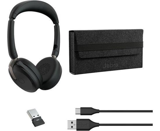 Jabra Evolve2 65 Flex Duo, headset (black, stereo, UC, USB-A, Link380a)