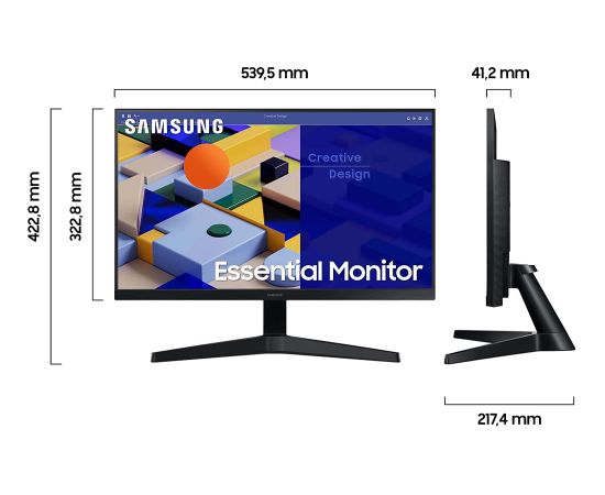 Samsung Essential S24C314EAU, LED monitor (61 cm (24 inches), black, FullHD, 75 Hz, AMD Free-Sync)