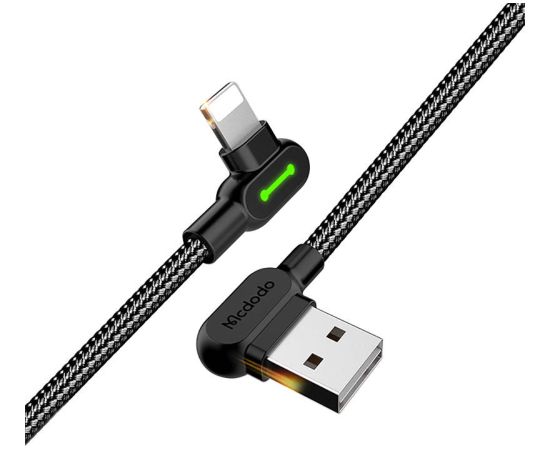 USB to Lightning cable, Mcdodo CA-4673, angled, 1.8m (black)