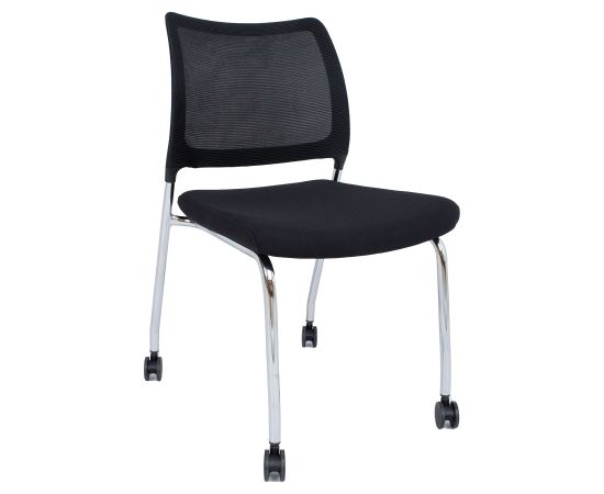 Guest chair VICKI with castors, black