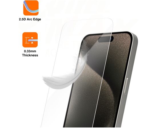 OEM Vmax tempered glass 2,5D Normal Clear Stikls iPhone 15 Plus 6,7"