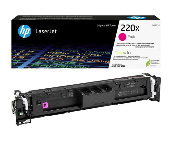 HP 220X High Capacity Magenta Toner Cartridge, 5500 pages, for HP Color LaserJet Pro 4301, 4302, 4303 / W2203X