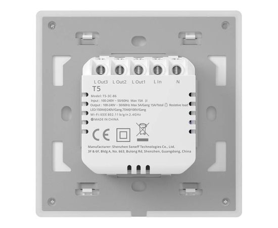 Inteligentny dotykowy przełącznik ścienny Wi-Fi Sonoff TX T5 2C (2-kanałowy)