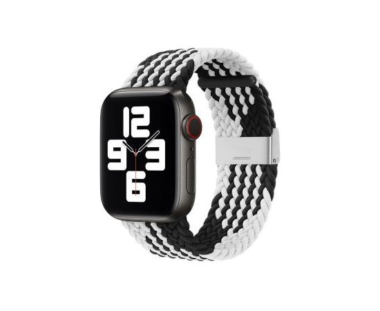 iLike Apple  Watch 42/44/45mm Braided Fabric Strap Black White