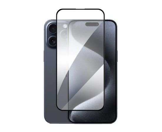 Evelatus iPhone 15 2.5D Full Cover Glass Anti-Static Light Apple Black