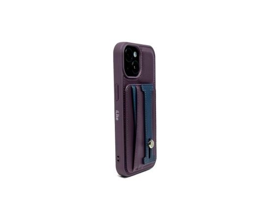 iLike iPhone 15 Pro LEATHER POCKET STAND COVER Apple Purple