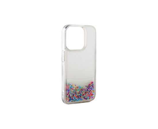 iLike iPhone 15 Plus Silicone Case Water Glitter Apple Rainbow
